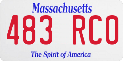 MA license plate 483RC0
