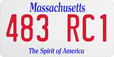 MA license plate 483RC1