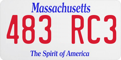 MA license plate 483RC3