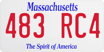 MA license plate 483RC4