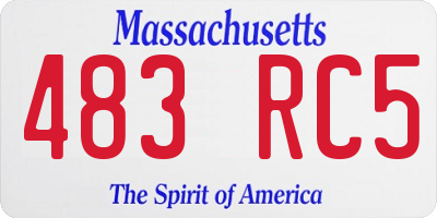 MA license plate 483RC5