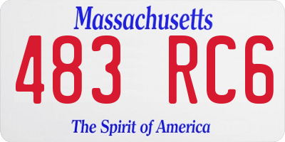 MA license plate 483RC6