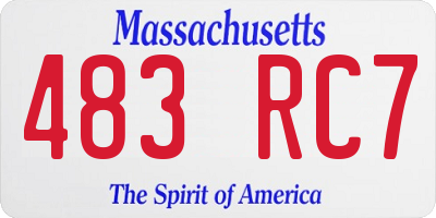 MA license plate 483RC7