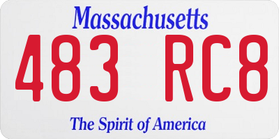 MA license plate 483RC8