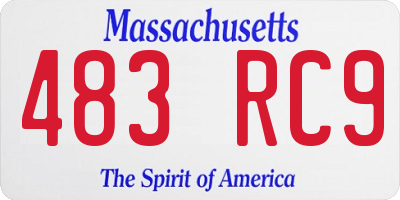 MA license plate 483RC9