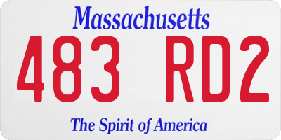 MA license plate 483RD2