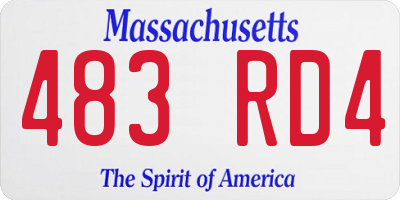 MA license plate 483RD4