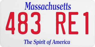 MA license plate 483RE1