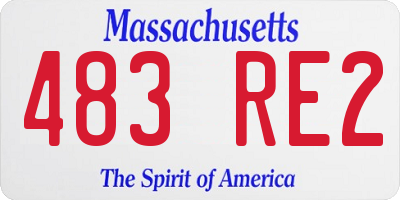 MA license plate 483RE2