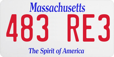 MA license plate 483RE3