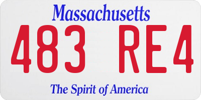 MA license plate 483RE4