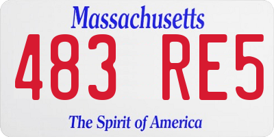 MA license plate 483RE5