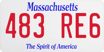 MA license plate 483RE6