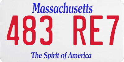 MA license plate 483RE7