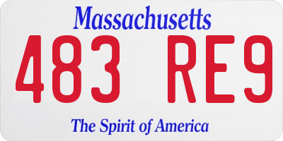MA license plate 483RE9