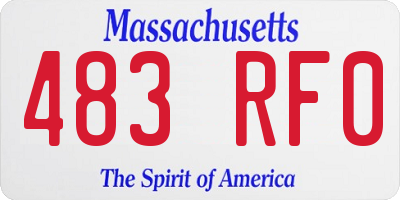MA license plate 483RF0
