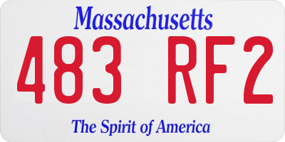MA license plate 483RF2