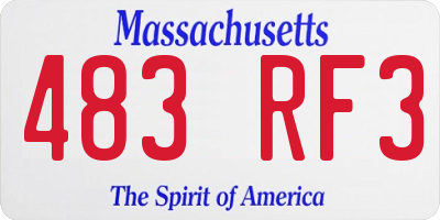 MA license plate 483RF3