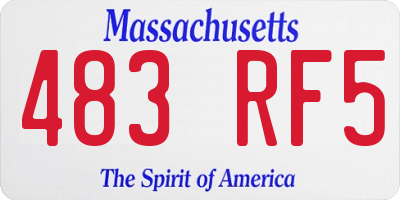 MA license plate 483RF5