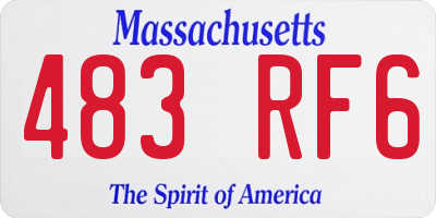MA license plate 483RF6