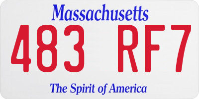 MA license plate 483RF7