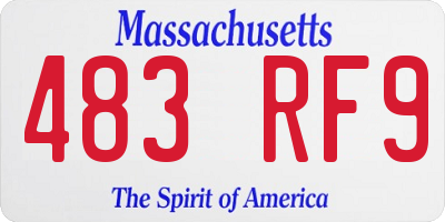 MA license plate 483RF9