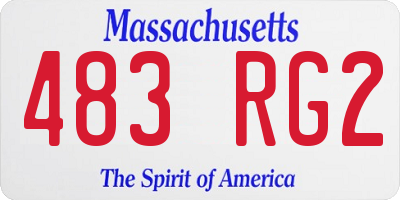 MA license plate 483RG2