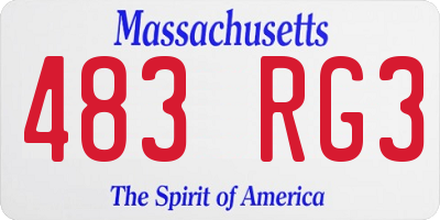 MA license plate 483RG3