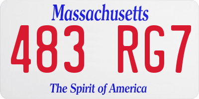 MA license plate 483RG7