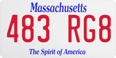 MA license plate 483RG8