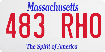 MA license plate 483RH0