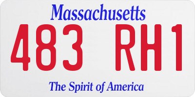 MA license plate 483RH1