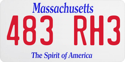 MA license plate 483RH3