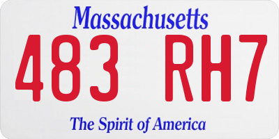 MA license plate 483RH7