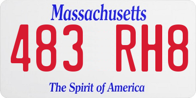 MA license plate 483RH8