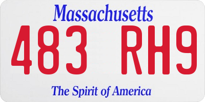 MA license plate 483RH9