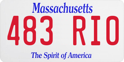 MA license plate 483RI0