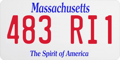 MA license plate 483RI1