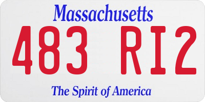 MA license plate 483RI2