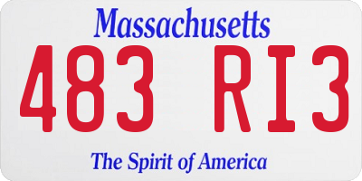 MA license plate 483RI3