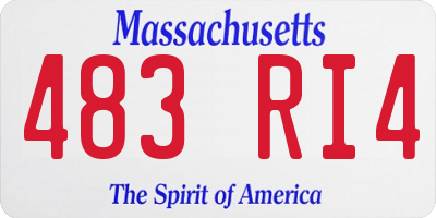 MA license plate 483RI4