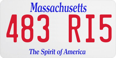 MA license plate 483RI5