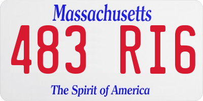 MA license plate 483RI6