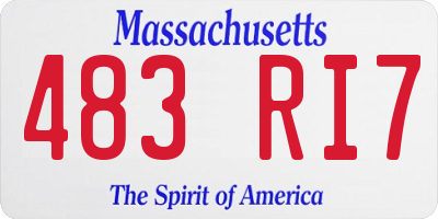 MA license plate 483RI7