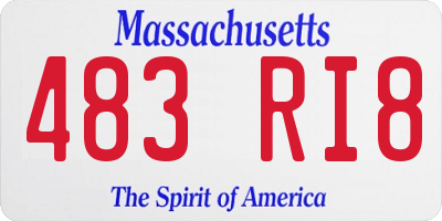 MA license plate 483RI8