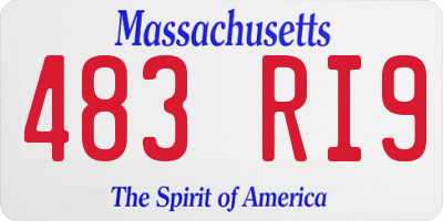 MA license plate 483RI9