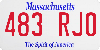MA license plate 483RJ0