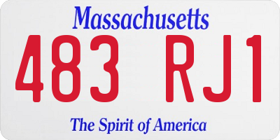 MA license plate 483RJ1