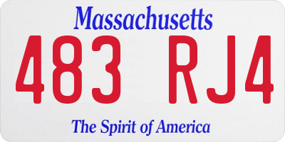 MA license plate 483RJ4