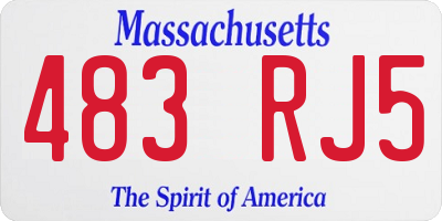 MA license plate 483RJ5